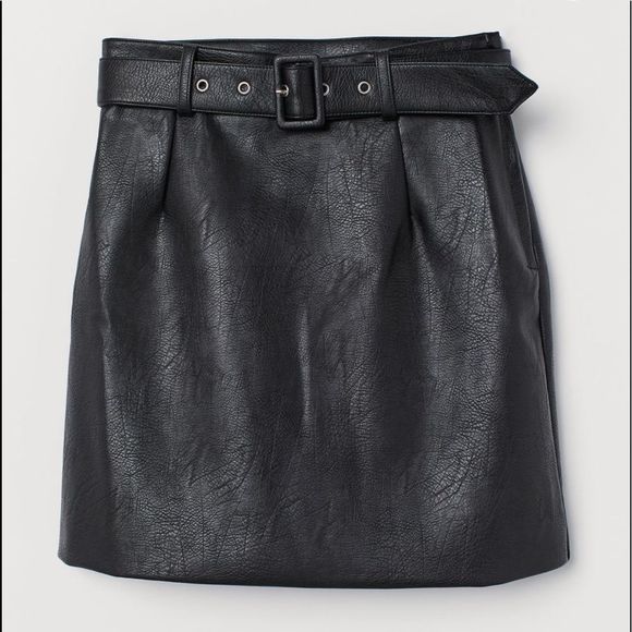 H&M Dresses & Skirts - Short faux leather skirt,high waist
